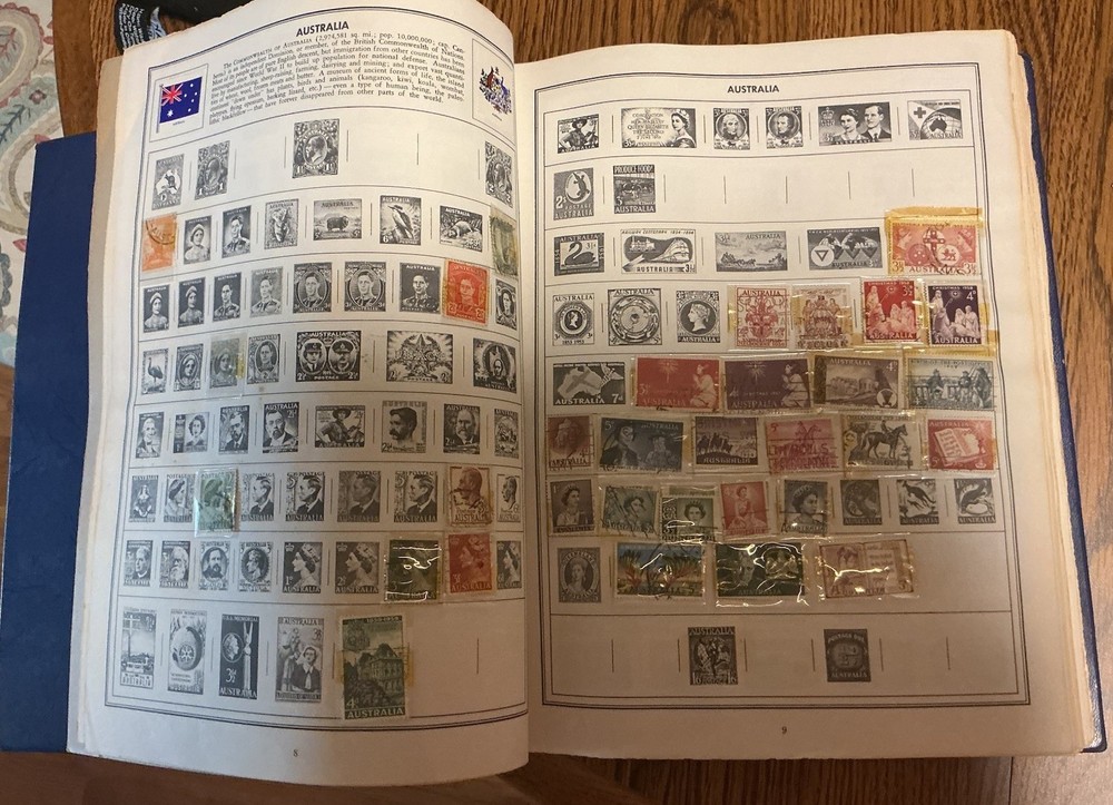 Vintage New England Ambassador World Stamp Album Global Collection