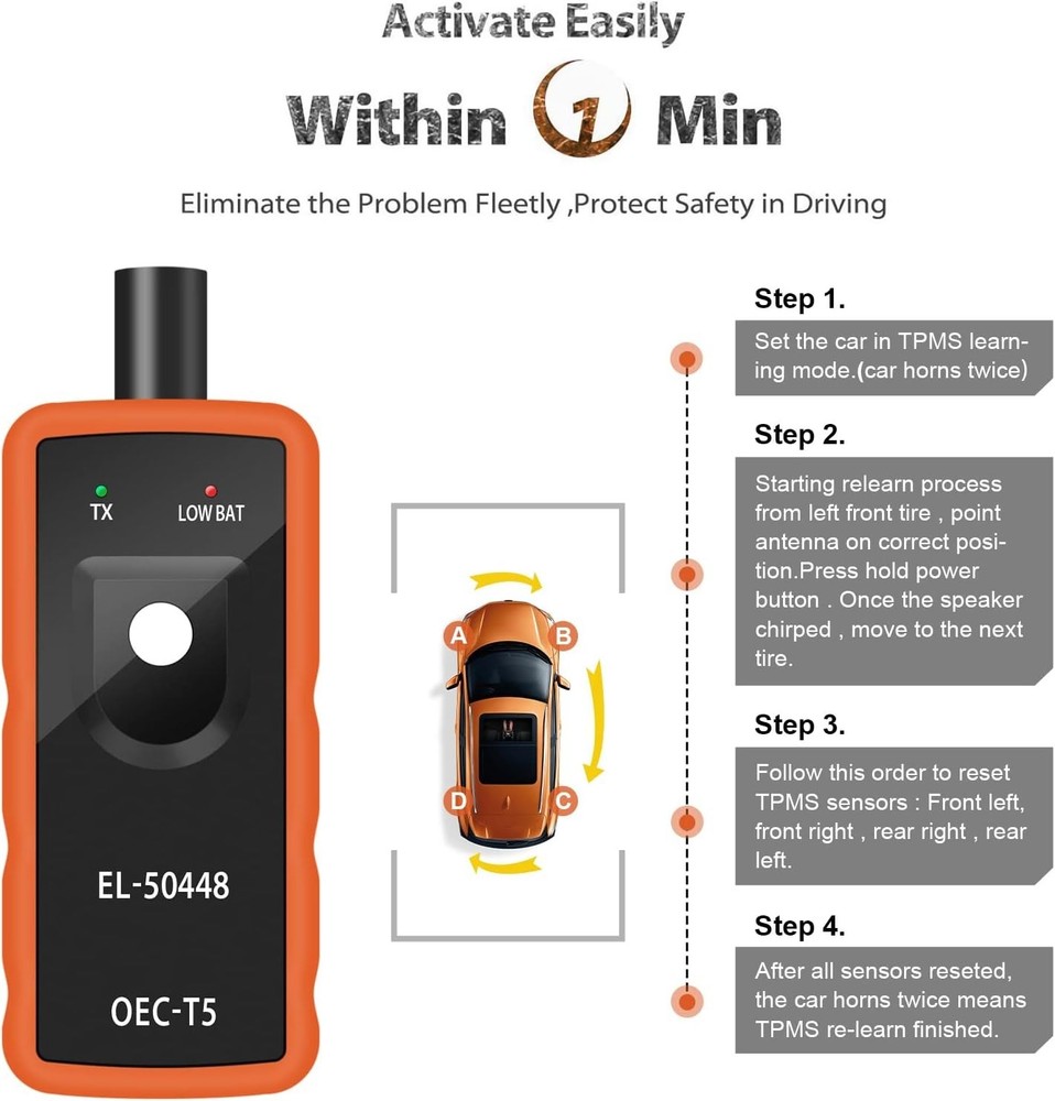 Updated TPMS Relearn Tool EL50448 - Affordable Sensor Activation for Buick/Chevy