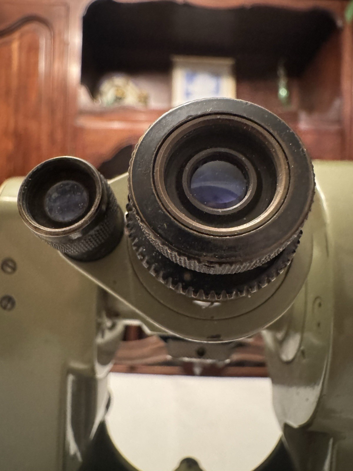 Vintage Heerbrugg WILD T1A Theodolite Survey Level Transit Tool Case & Oak Stand