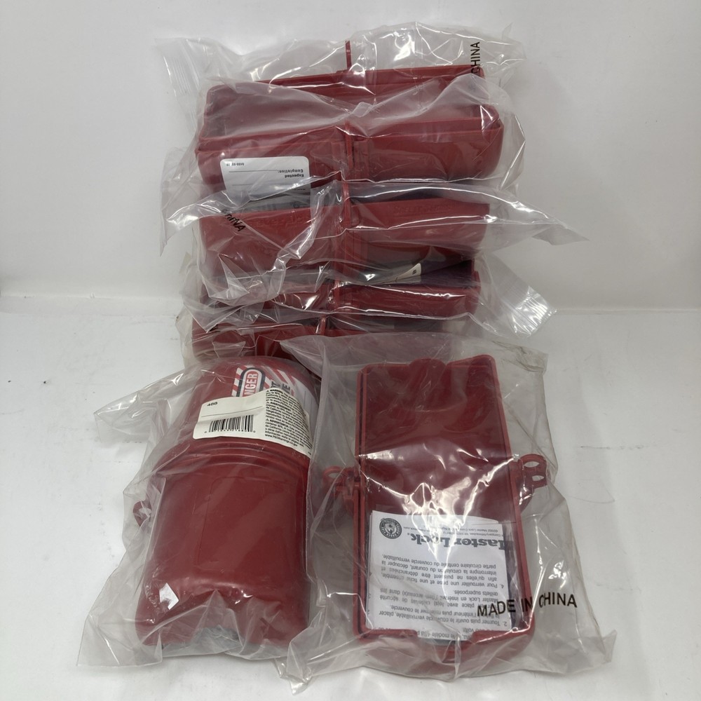 6 Pack Master Lock 488 Rotating Large Electrical Plug Lockout 220-550 Volt Plugs