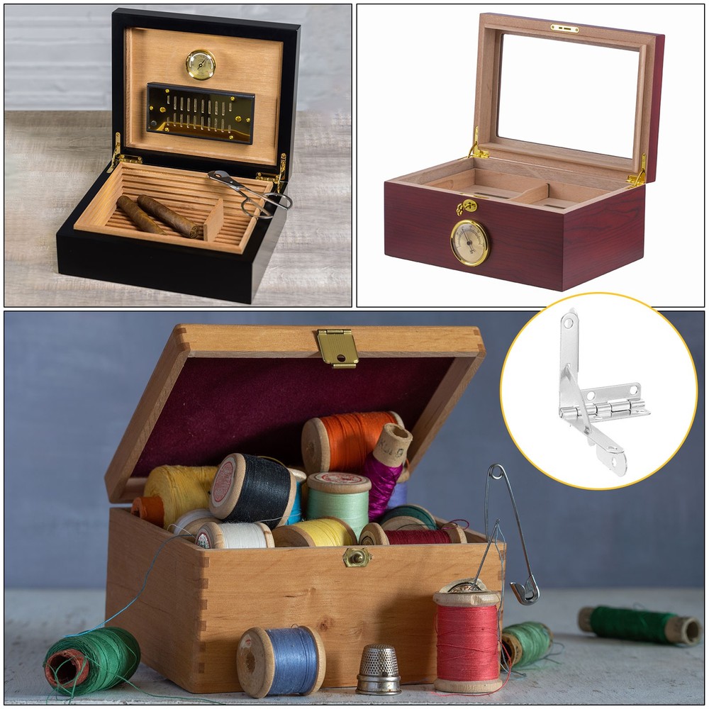 10pcs dial hinge for boxes 31x36mm nickel silver