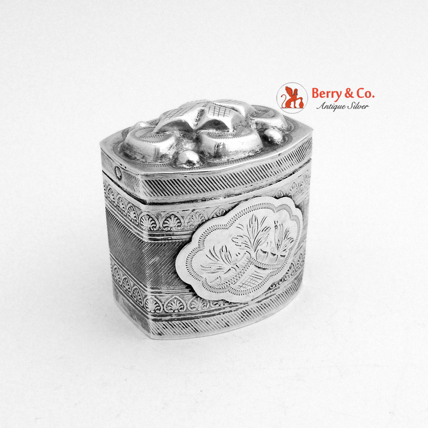 Ornate Peppermint Box Dutch 833 Silver