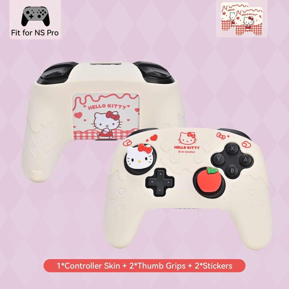 GeekShare X Sanrio Cover for PS5/Switch PRO Controller Skin Grip Sets HelloKitty