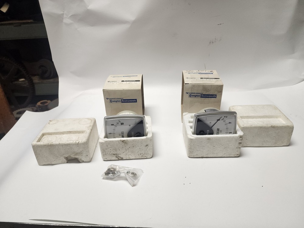 Pair of Crompton Instruments AA-MTMT Type 016-02 10 Amp. Panel Meter