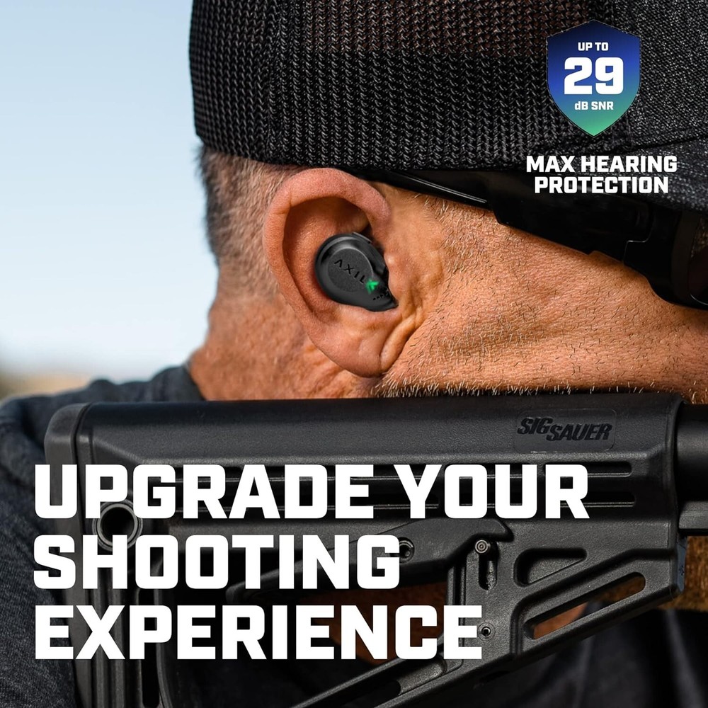 AXIL XCOR PRO Wireless Tactical Earbuds w/ Touch Controls & Bluetooth, Black