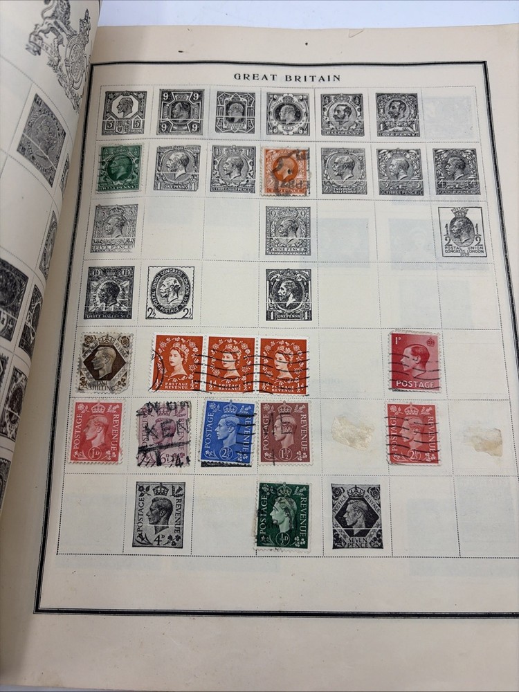 1944 Modern Postage Stamp Album Scott Publications 75 Stamps Mounted 200 Loose