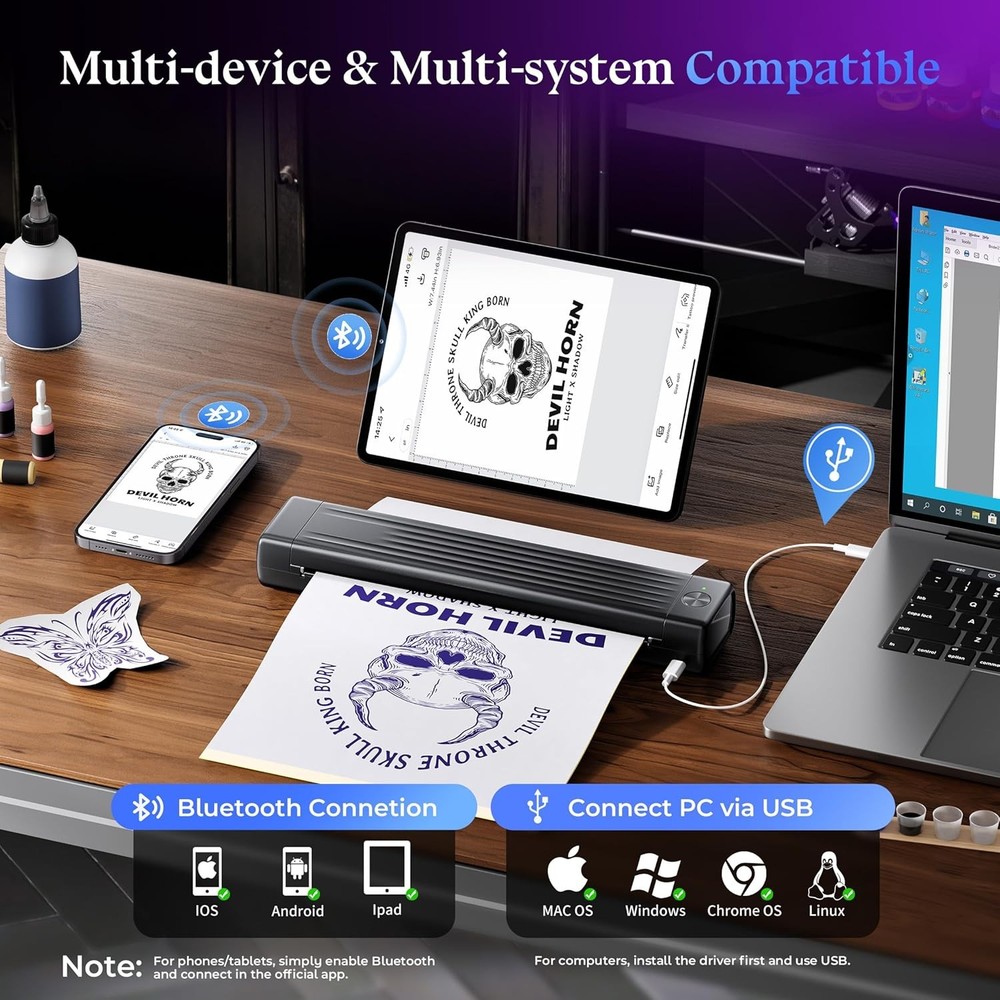 Phomemo Tattoo Stencil Printer Temporary Tattoo Printer for Beginners Practice