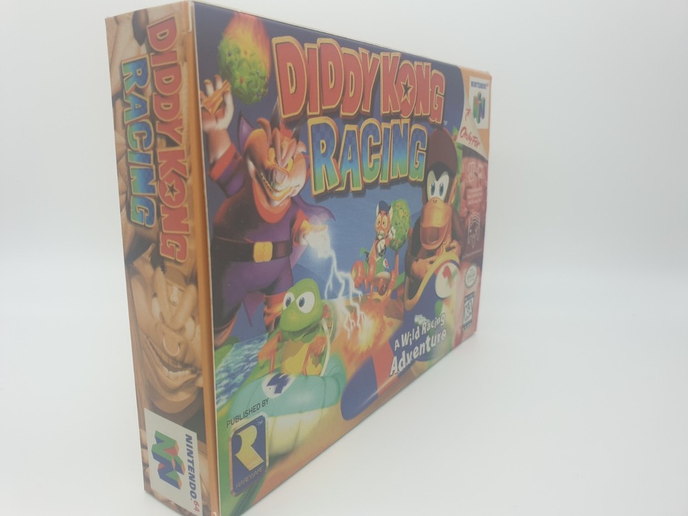 DIDDY KONG RACING BOX - N64 - REPLACEMENT BOX WITH INSERT TRAY + CLEAR CASE