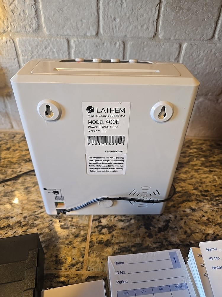 Lathem Time Clock With Extras Works No Key 400e