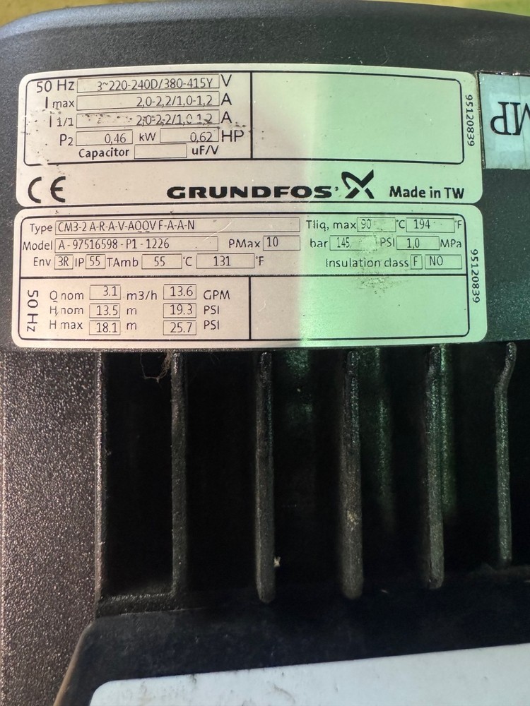 Grundfos Pump - Model A-97516598-P1-1226