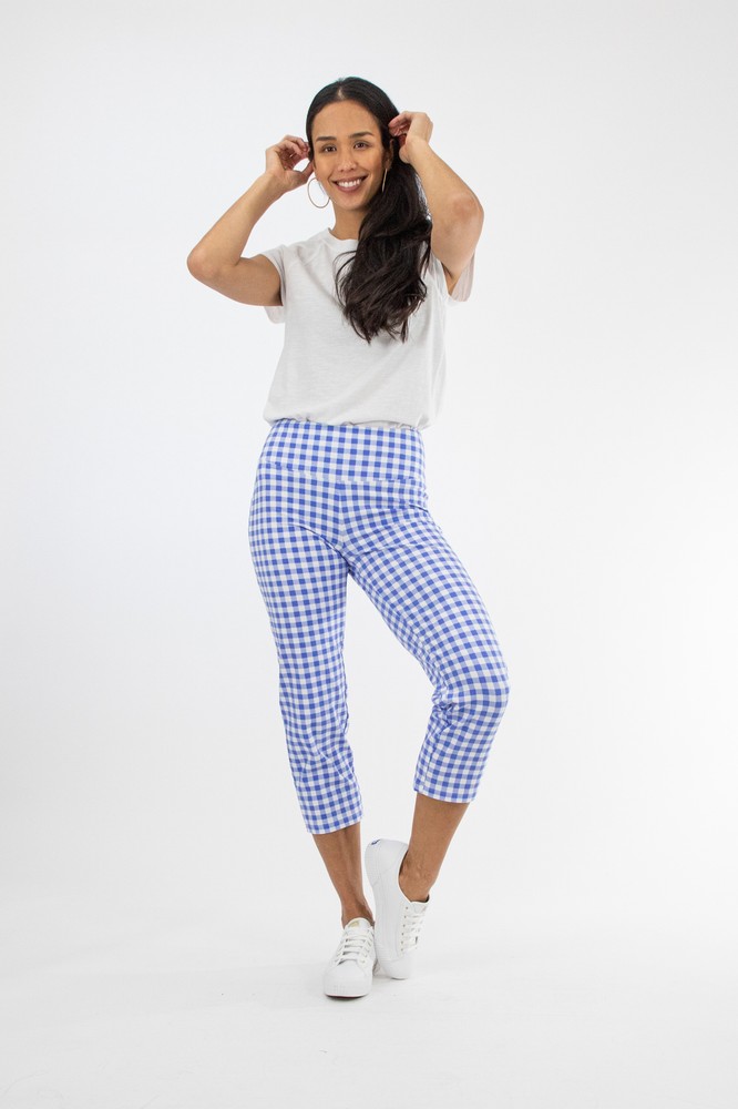 Teez-Her Gingham Print Slimming Capri 6T12TP796