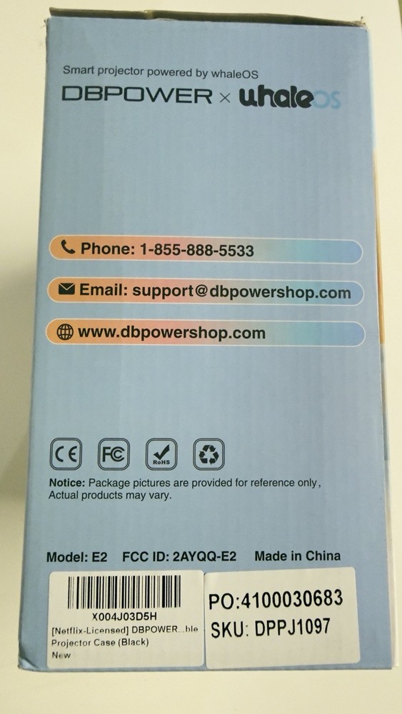 1pcs DBPOWER E2 Smart Projector Powered By WhaleOS & Licensed By Netflix. 2avail