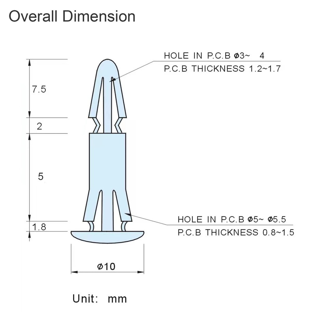 PCB Standoff Spacer Support Round Header-Support Height 5mm (50pcs)