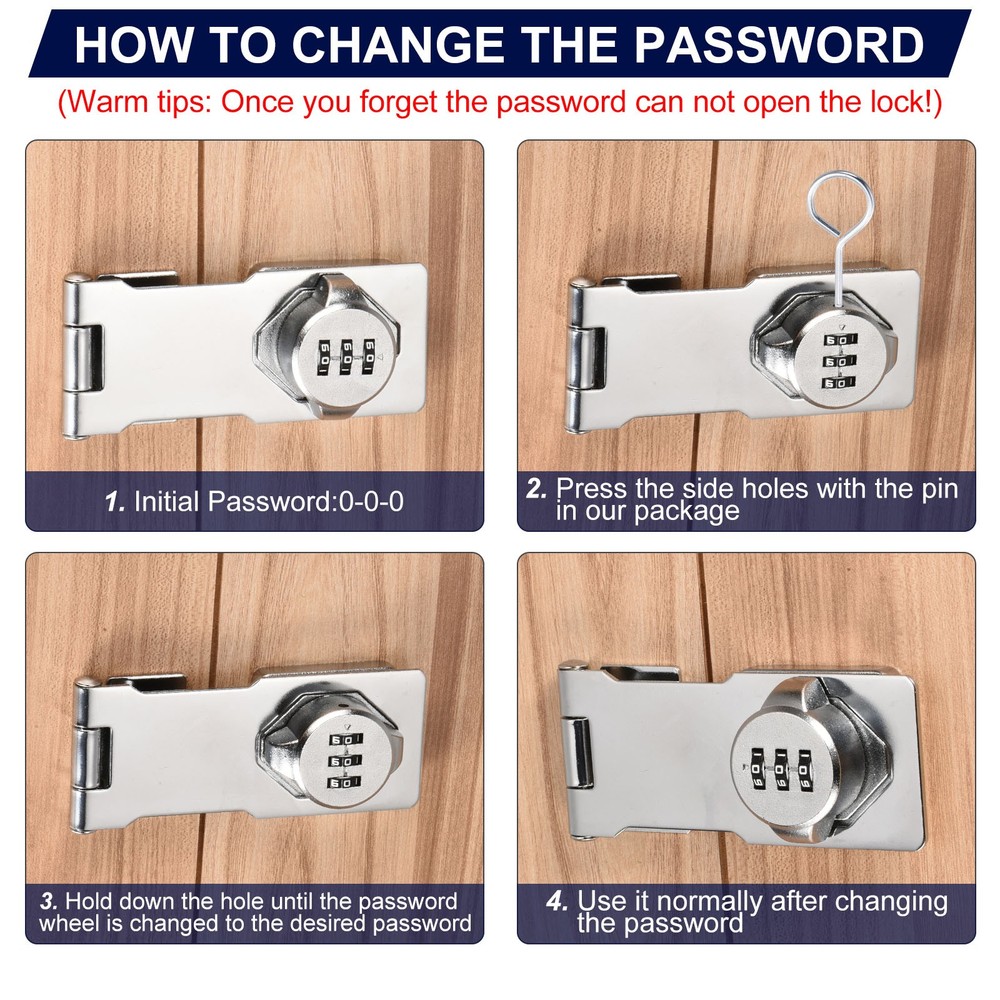 Password locker, rotary lock bathroom lock (silver)