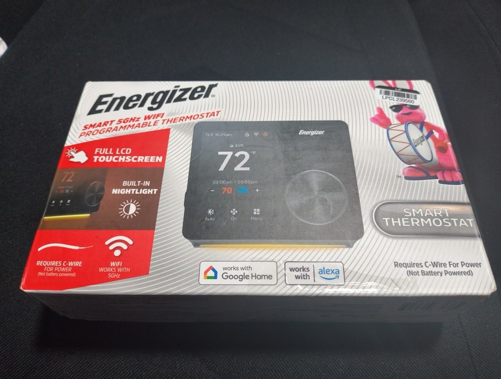 Energizer Smart Thermostat Programable Wi-Fi Thermostat Touch Screen/Night Light
