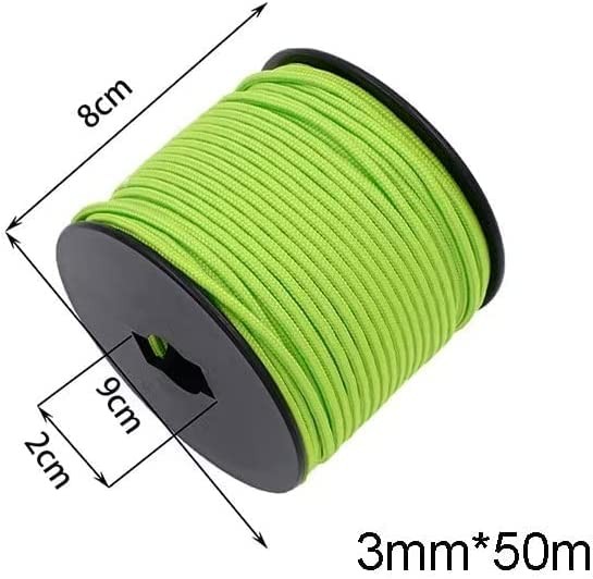 1/8in(3mm) 164ft Nylon Rope Solid Braided Cord 5 Stands Paracord Thin String ...