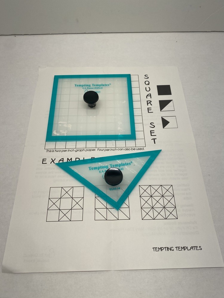 Sew / Fit Tempting Template 2pc Square Pattern Set - Quilting Stencil Guide