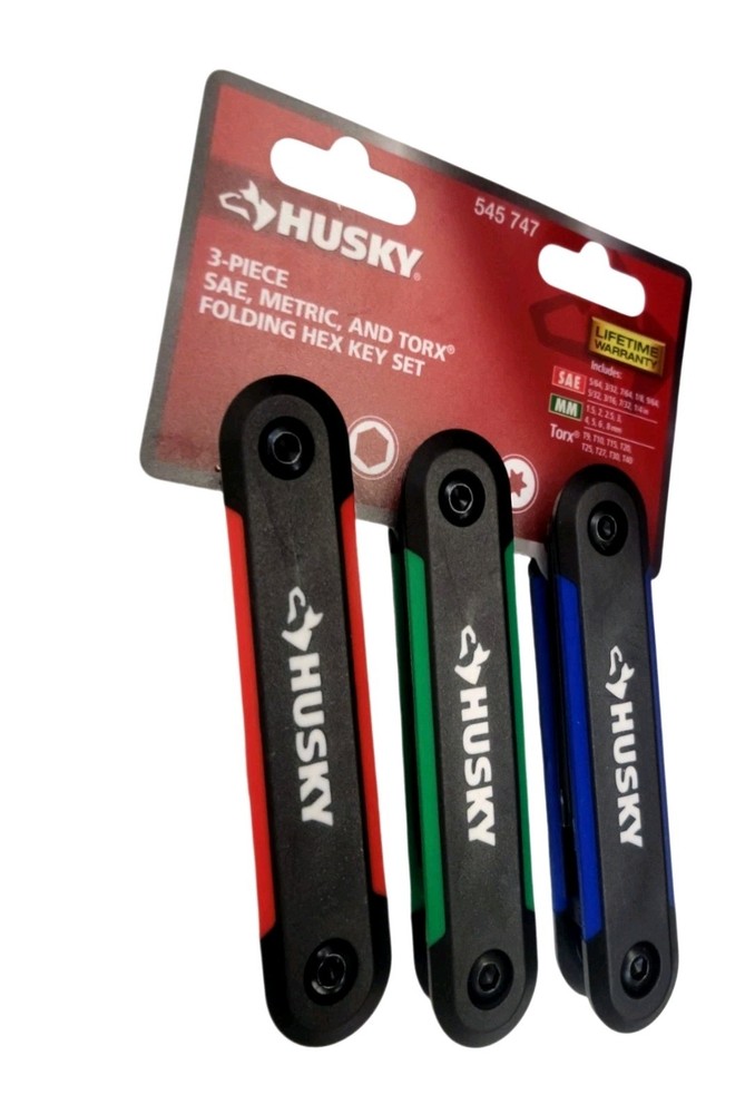 husky 3 piece folding hex key set