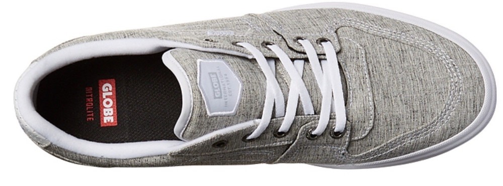 GLOBE Mojo Lagacy Grey Chambray/White Shoes, Size: 9M.
