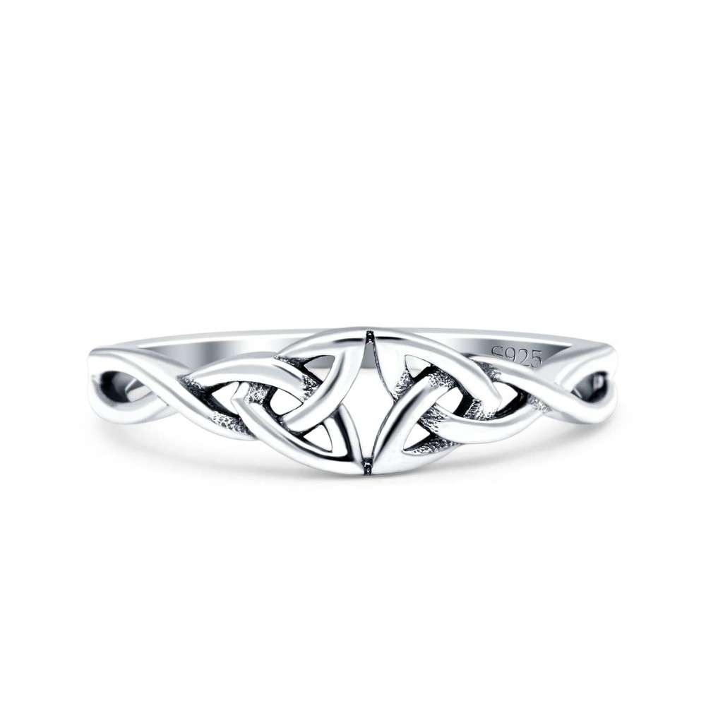 Celtic Oxidized Band Solid 925 Sterling Silver Oxidized Thumb Ring