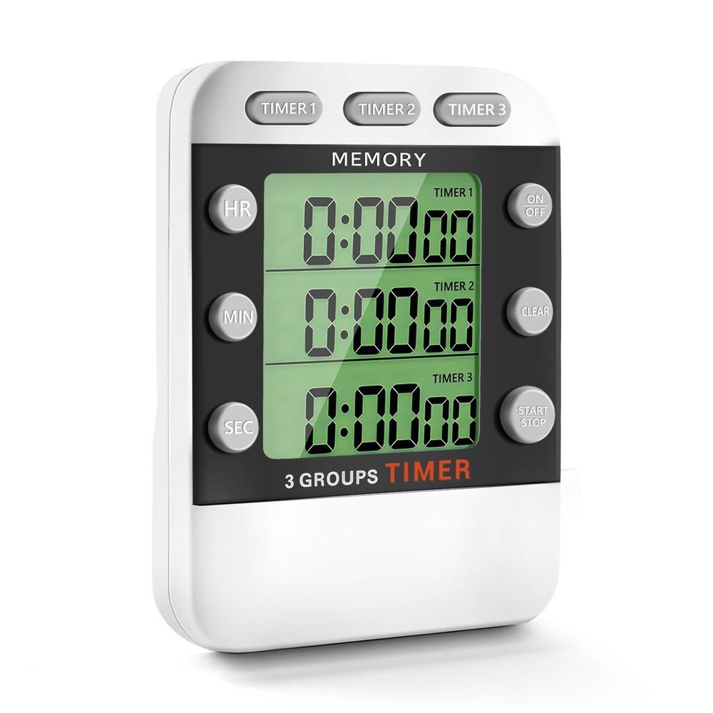Digital Dual Kitchen Timer, 3 Channels Count /Down Timer, Triple Cooking7743