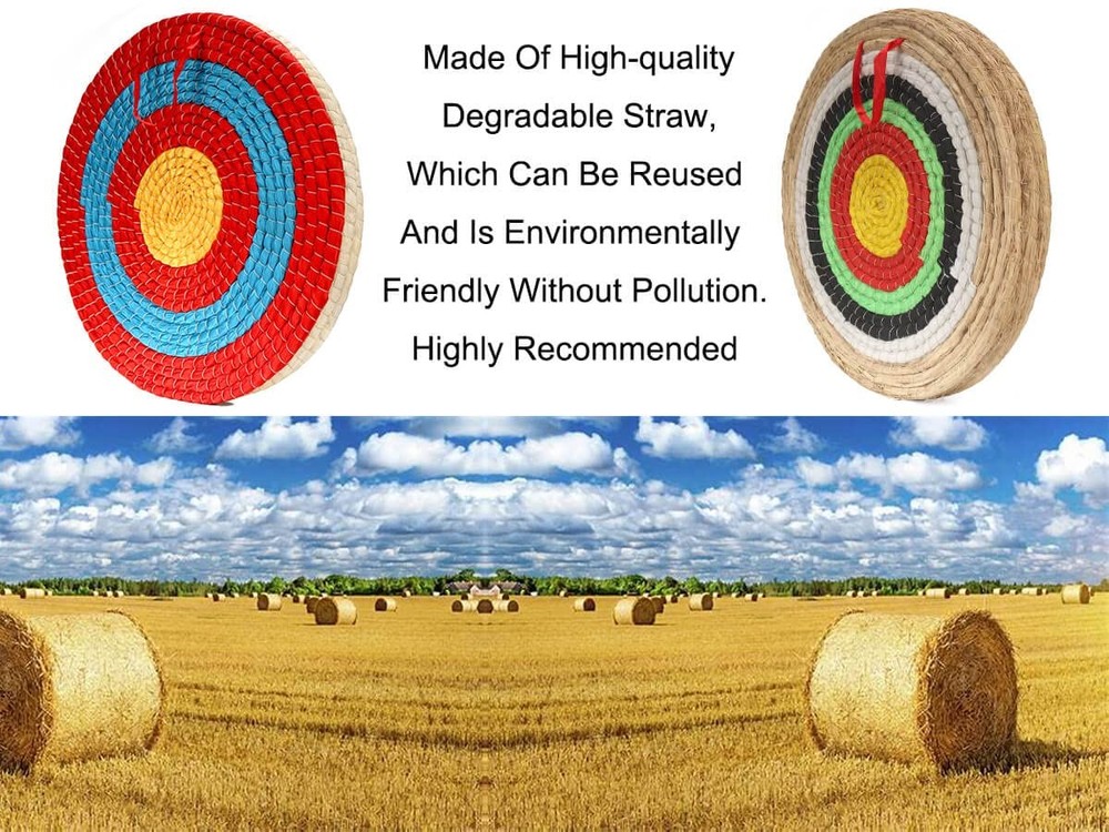 DOSTYLE Archery Targets Traditional Solid Straw Round Archery Target Shooting...