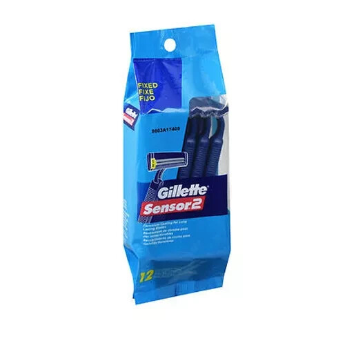 Gillette Sensor2 Disposable RASORS 12 Count (#2 PACK) Chromium Coating
