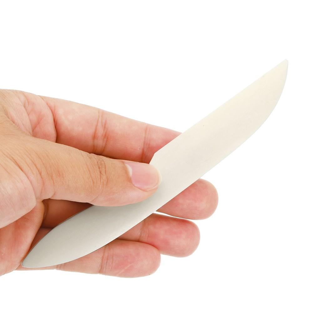 Bone Folder Creaser Paper Creaser Arc Shape Scoring Folding Tool, White-2