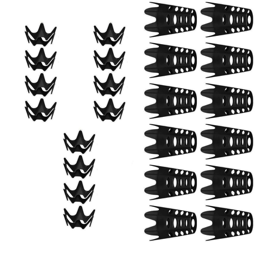 24-Pack Adjustable Height Golf Tees Black Plastic for Practice and Training