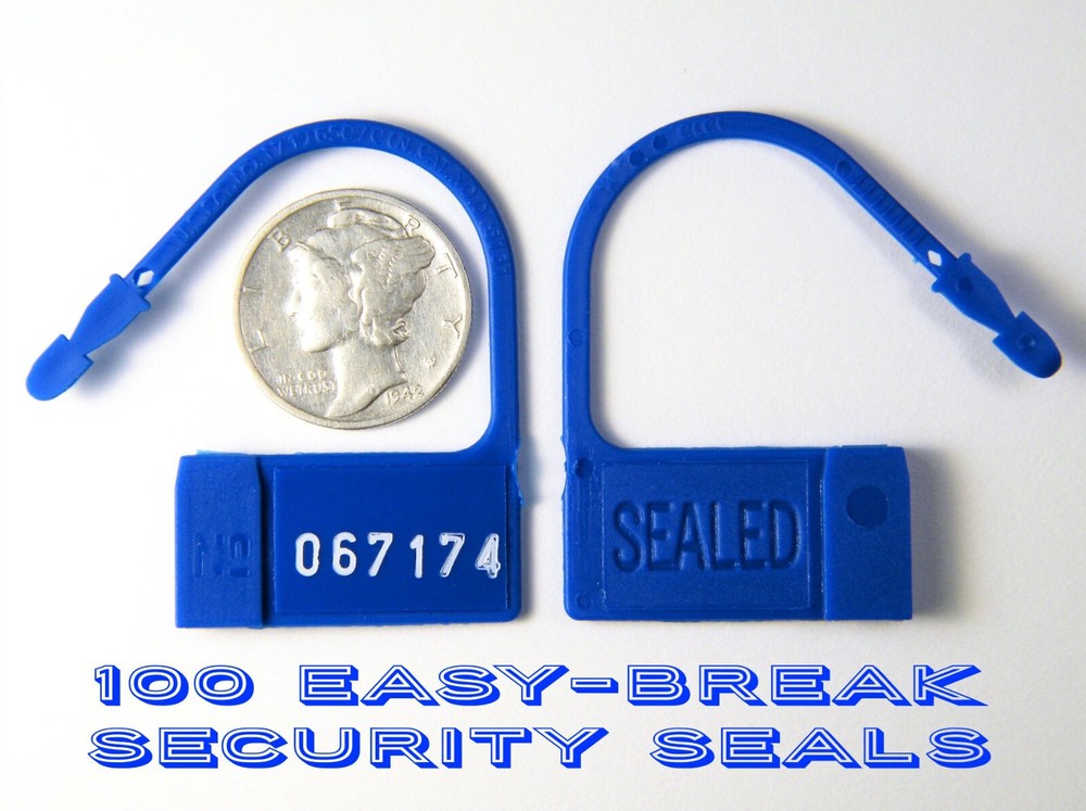 SECURITY SEALS, 100 SEALS, EASY-REMOVE FOR FAST ACCESS, BLUE COLOR, PP-2