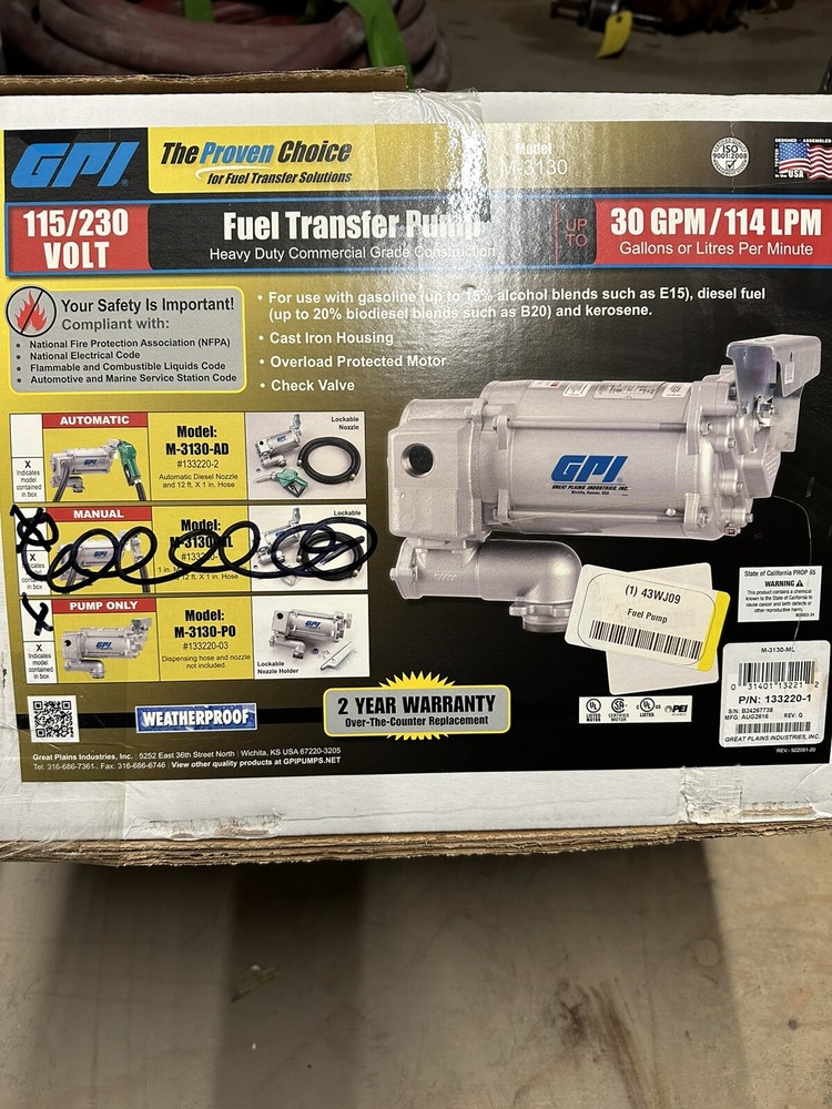 GPI M-3130 Fuel Transfer Pump