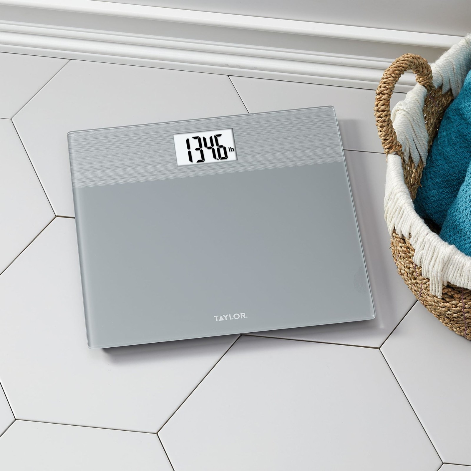 Taylor Digital Bathroom Scale – Stainless Steel Gray Platform , 500 lb Capacity