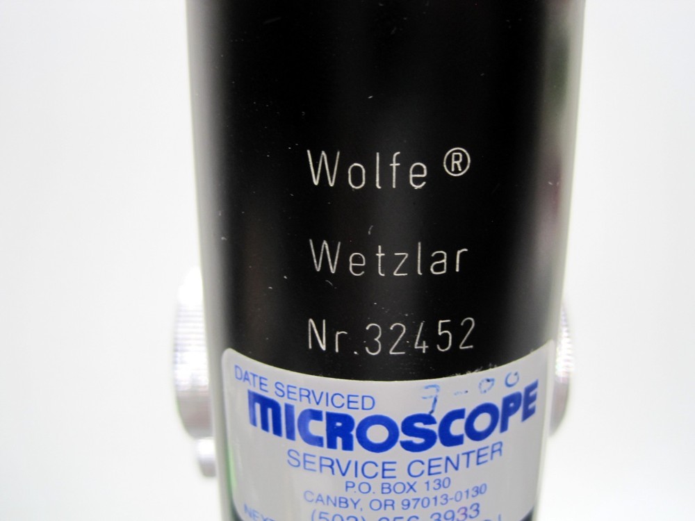 VTG Wolfe Wetzlar Monocular Microscope W/4 Objectives, X Y Stage & Light Source