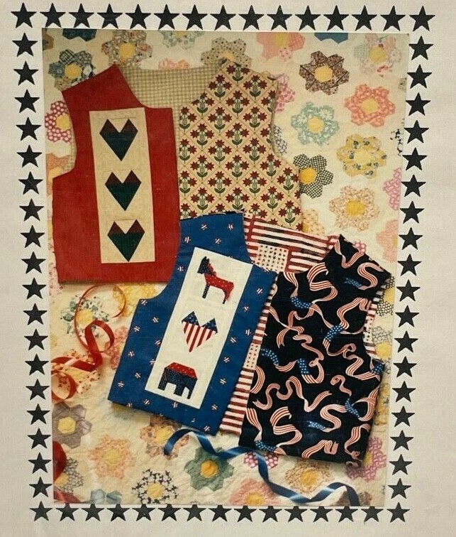 A Patchwork Vest Pattern Political Piece Ouilting Sewing NOS With Instructions