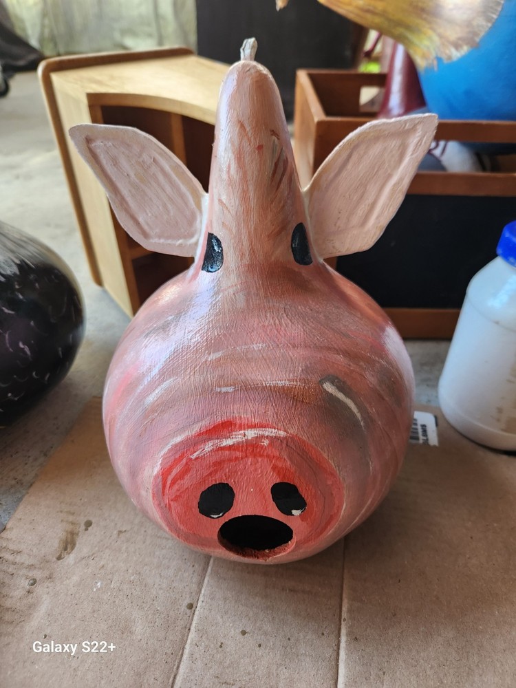 Hand Crafted Pig Gourd