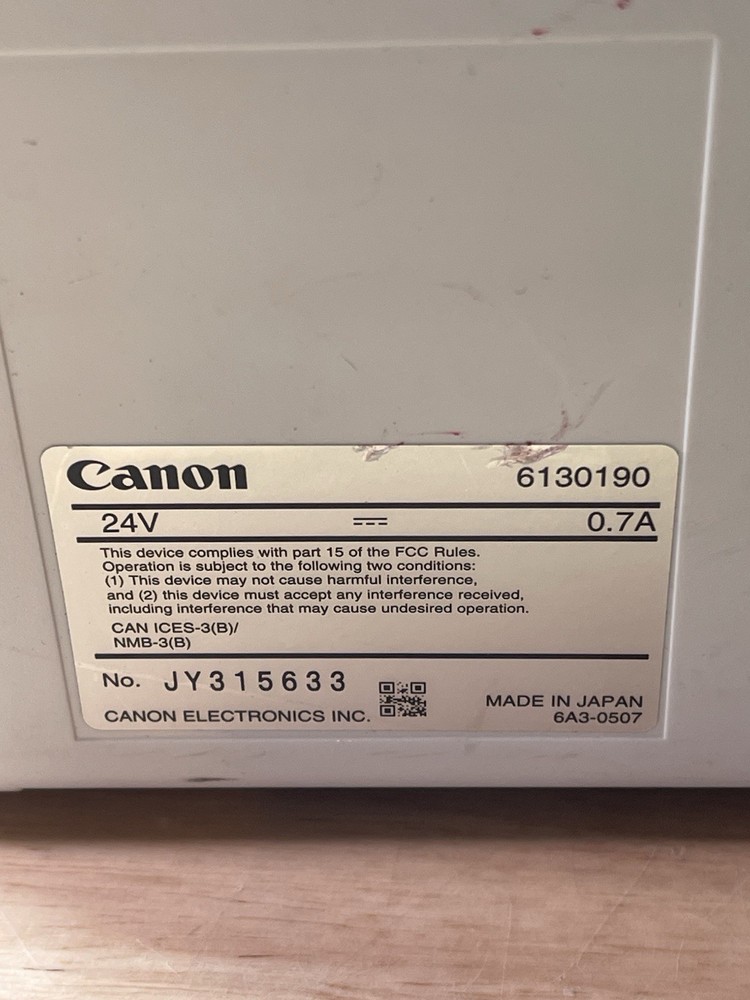 Canon imageFORMULA R40 Office Document Scanner No Power Cord