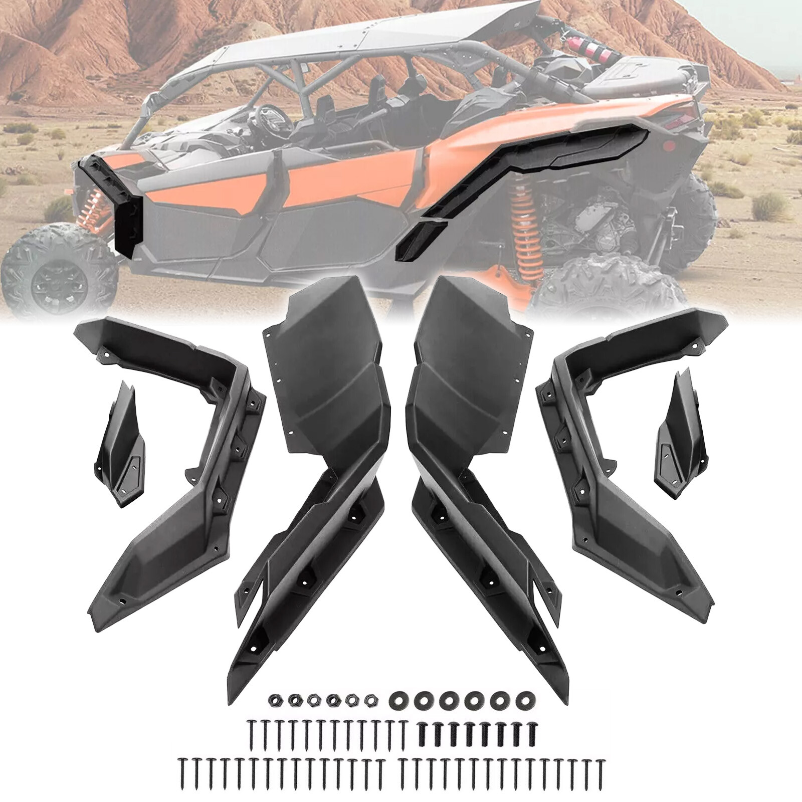 Extended Fender Flares Kit For Can Am Maverick X3/MAX Turbo R RR 2017-2024 2019