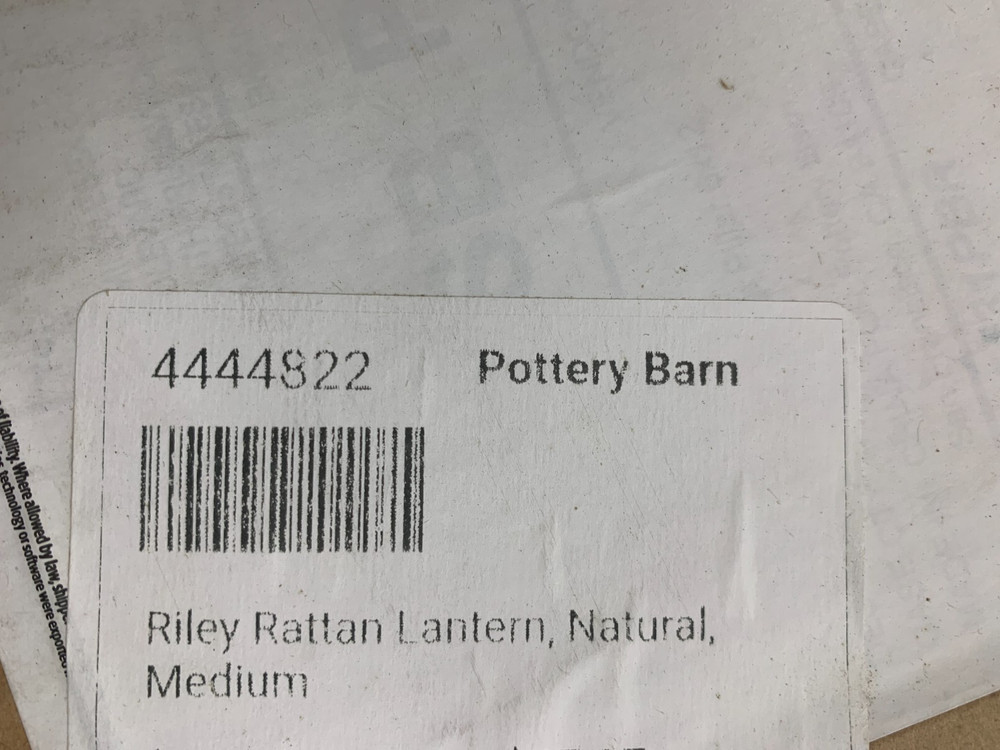 Pottery Barn Riley Rattan Rustic Lantern Medium 12" H #U448