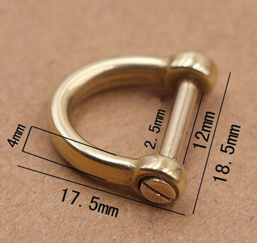 4PC or 20PC shackle Leather pin for screw anchor hook Solid Brass copper forged