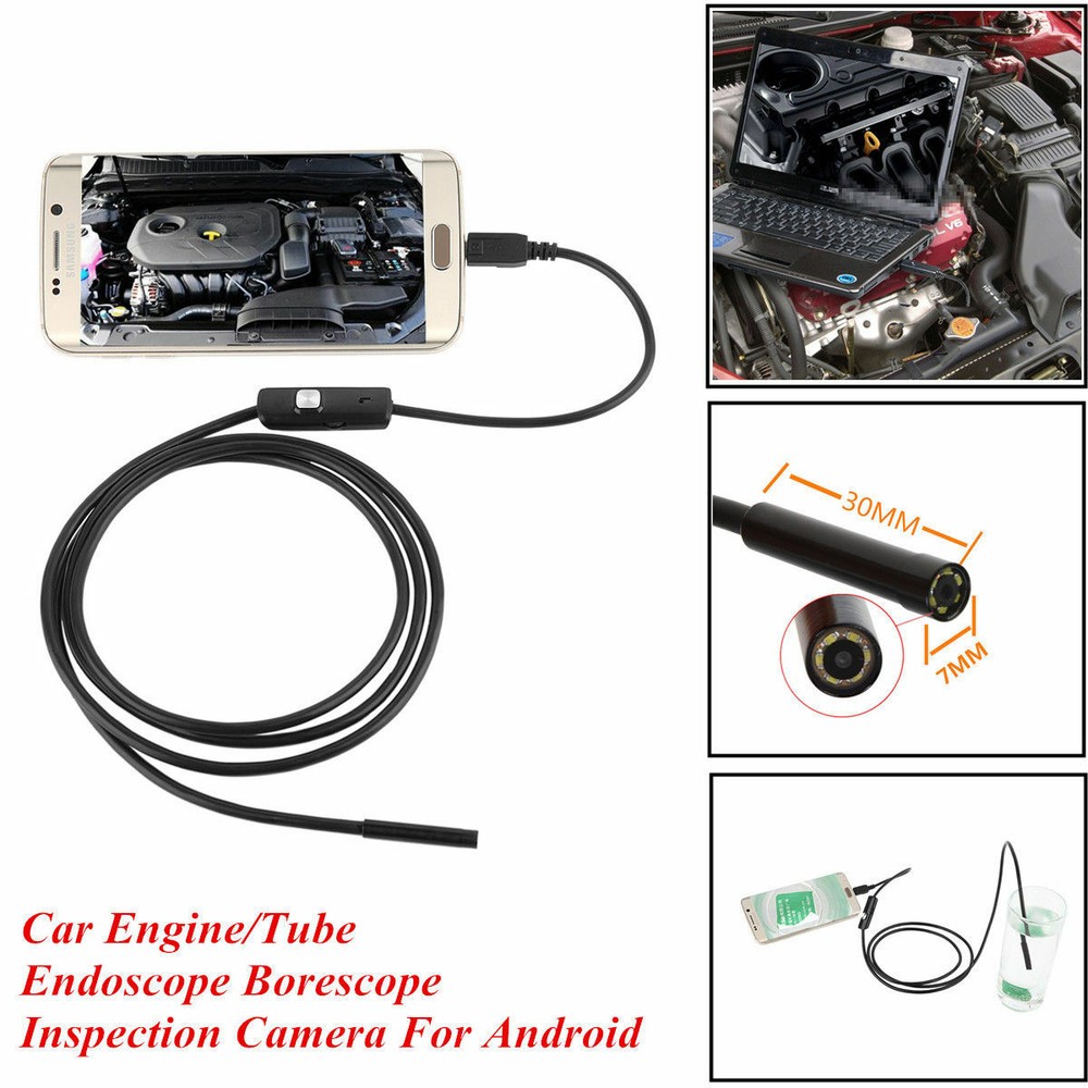 16.4FT Endoscope 7mm Borescope Snake Camera Scope Inspection USB For Android PC