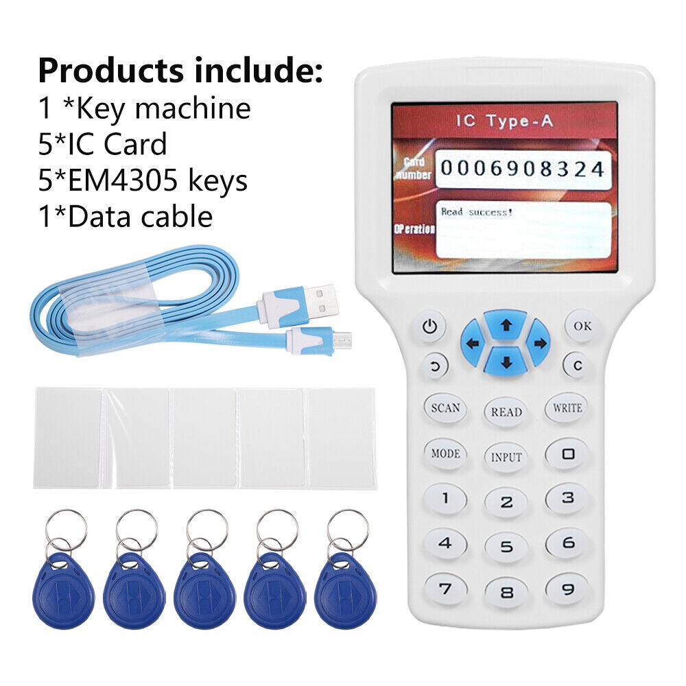 10 Frequency Copy Encrypted NFC Smart Card RFID Copier ID/IC Reader Writer