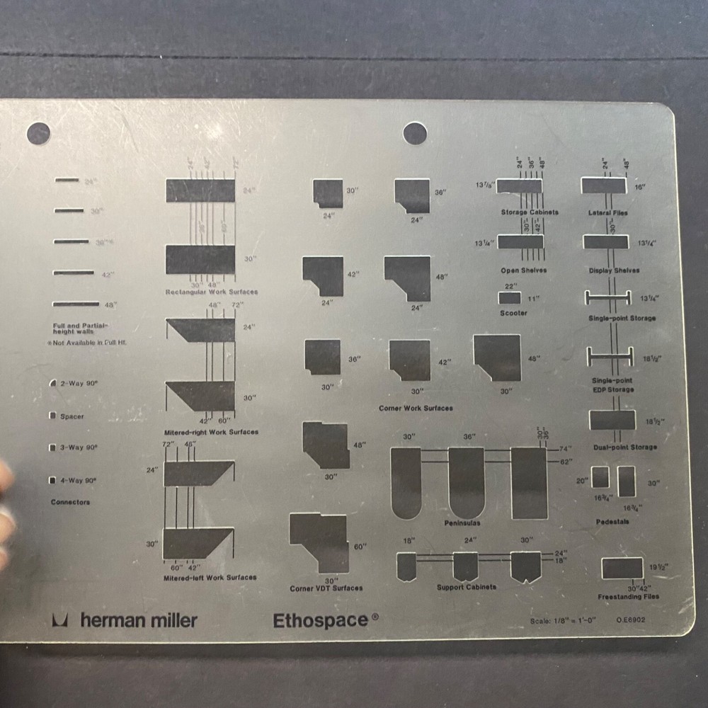 Vintage Herman Miller Ethospace Office Desk Template Tool 0.E6902