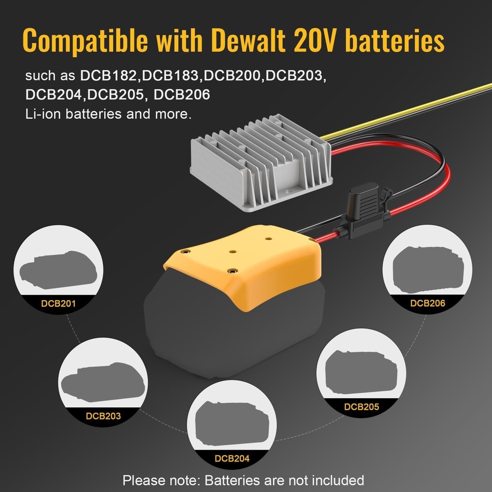 Voltage Reducer，240W 20A Step Down Converter Adapter Compatible with Dewalt 20V