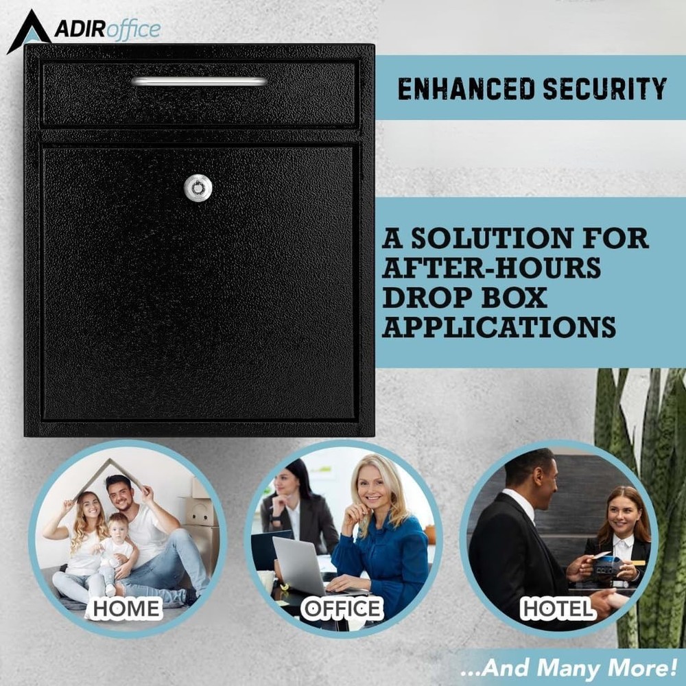 Wall Mount Mailbox Mailbox W/ Lock & Keys- Durable Wall Mounted Locking Mailbox