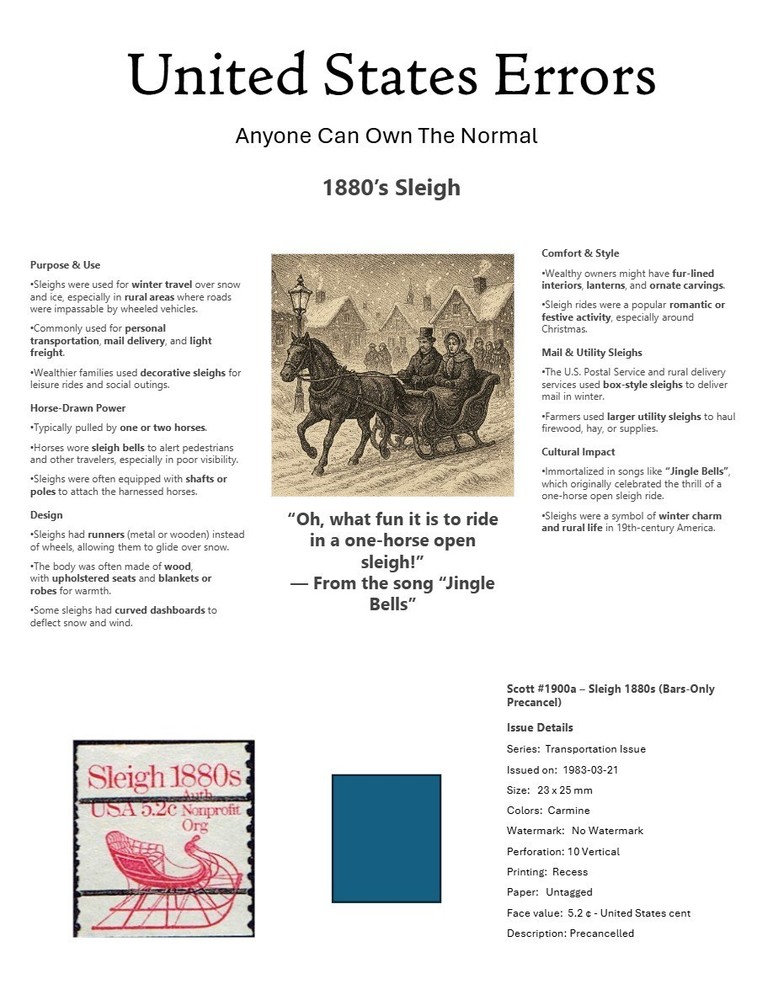 Centsational Custom Presentation Panel For Error SN 1900a - 8.5” X 11”