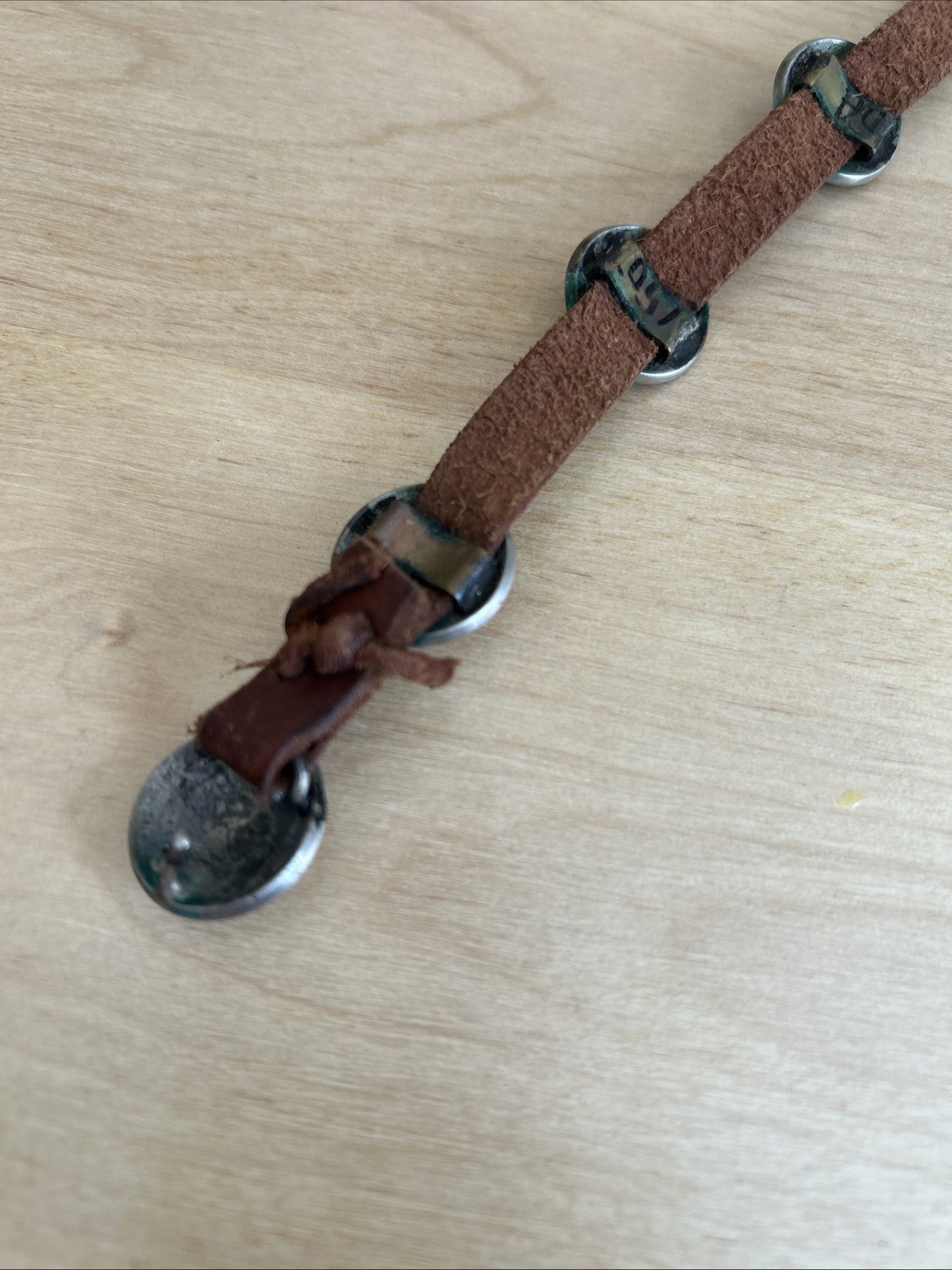 Vintage Buffalo Nickel And Leather Indian Concho Hatband