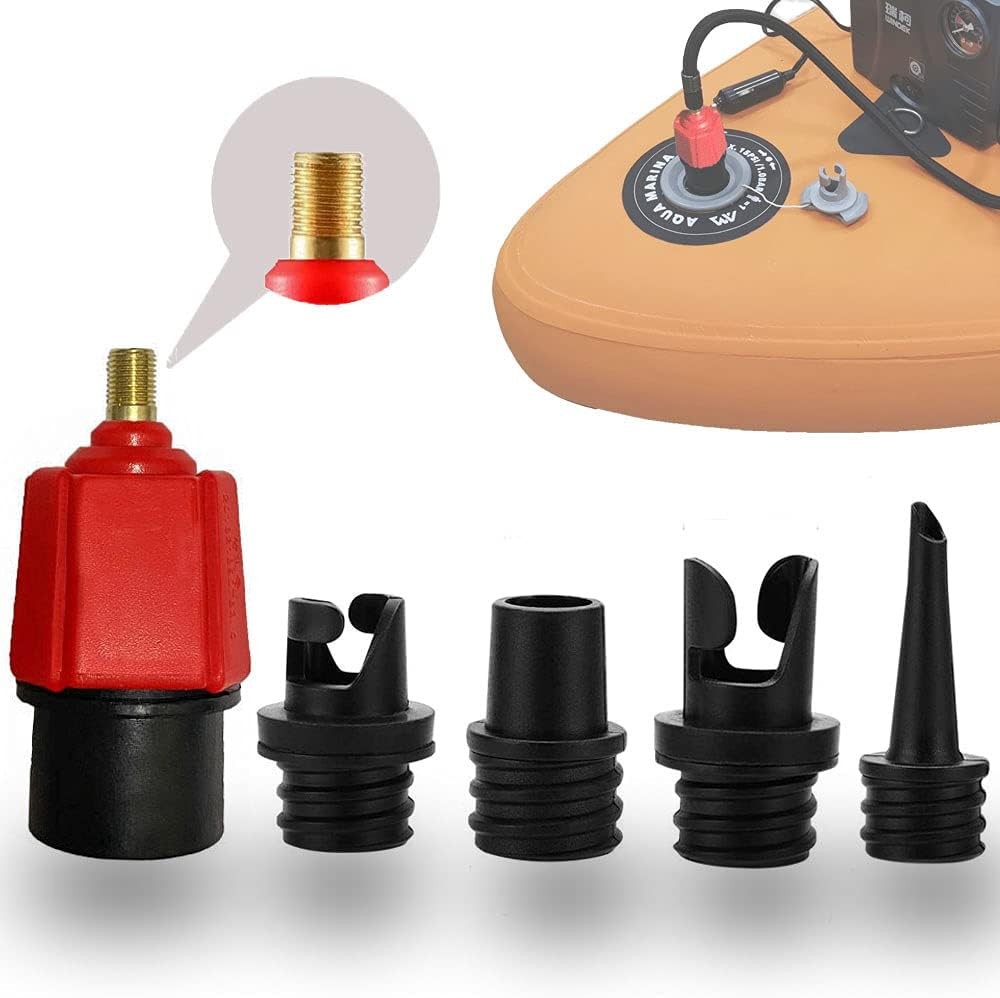 Paddle Board Pump Adapter, Compressor Air Valve Converter, Red
