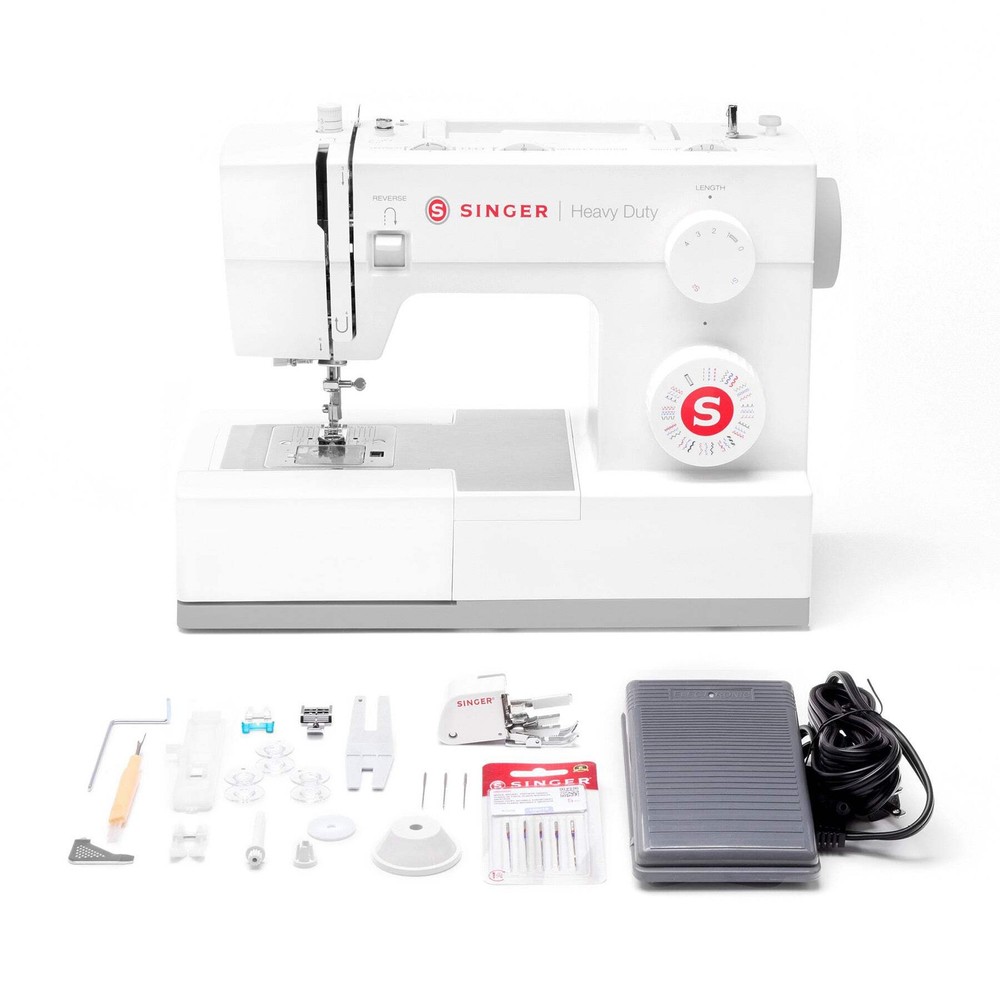 SINGER® Heavy Duty 4452 White Sewing Machine & Hard Case Bundle