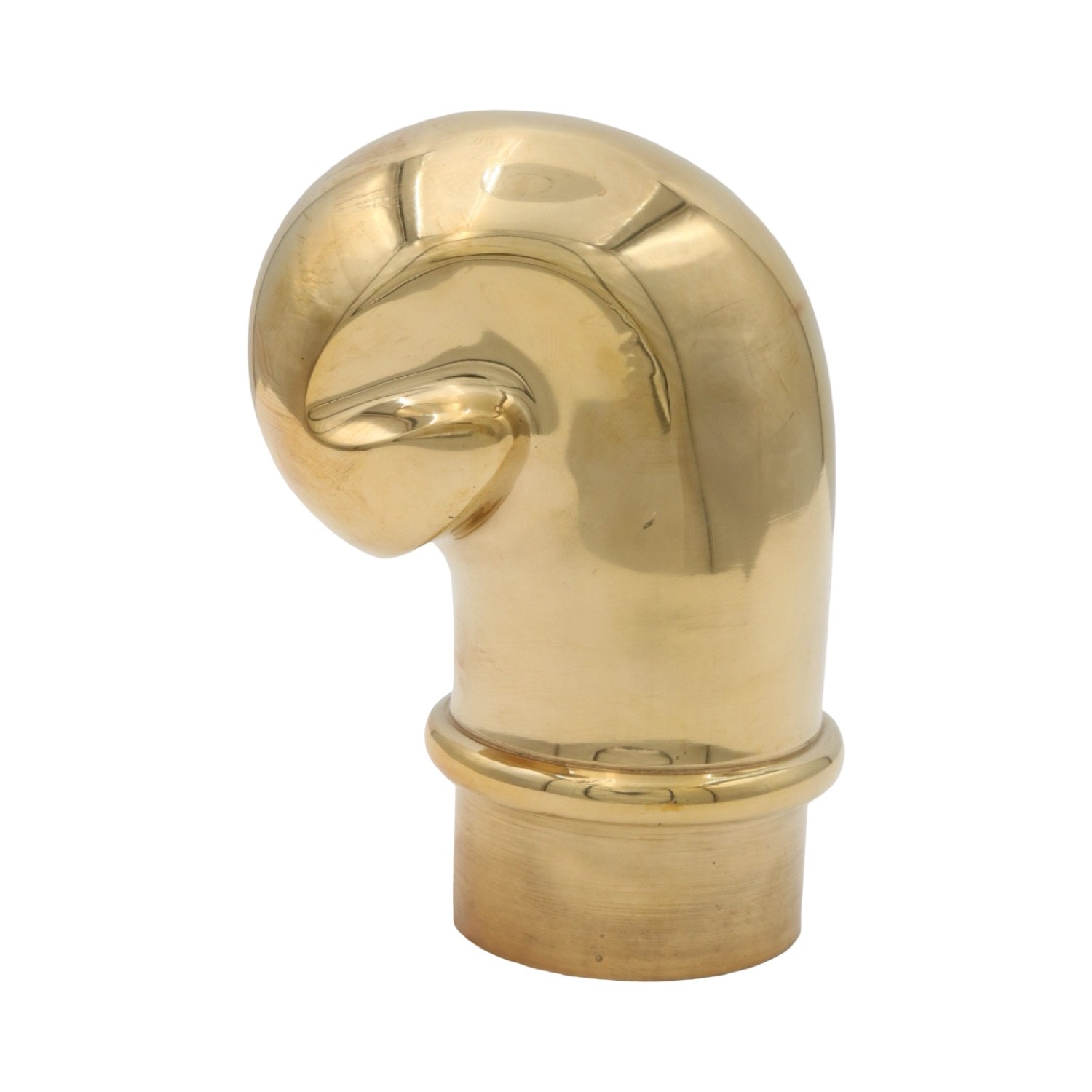 Curled Bar Rail End Cap in Heavy Cast Brass 2 Inch