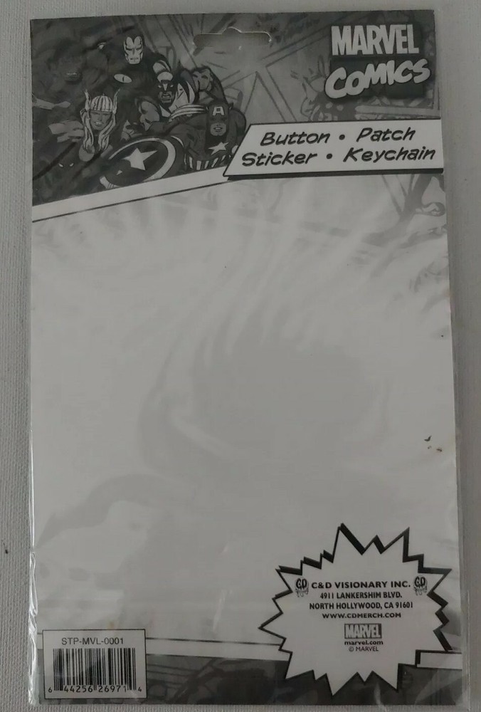 Marvel Comics Captain America Button, Sticker, Key Chain, Patch Set